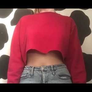 cropped crewneck